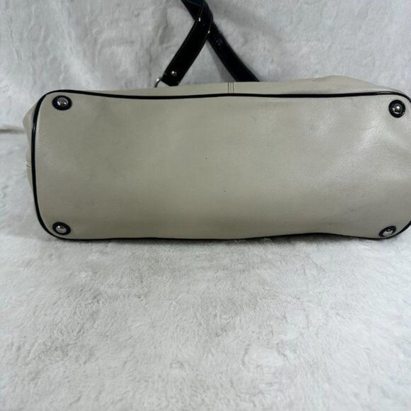 Vintage Coach Laura Leather Spectator Carryall Hand Bag Tote Off White Bone - Picture 10 of 16